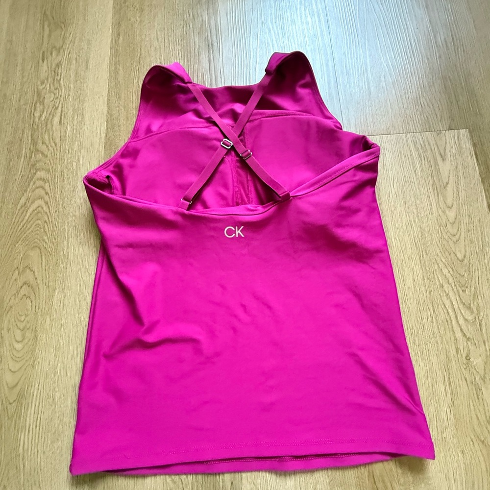 CK Tank Top Women’s Pink Racerback Adjustable Strap Scoop Neck Sleeveless Size L